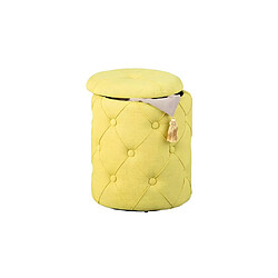 Vente-Unique Pouf de Rangement Capitonné "Elio" 40cm Jaune