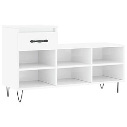 Maison Chic Armoire à chaussure,Meuble à Chaussures Blanc brillant 102x36x60 cm Bois ingénierie -MN62187