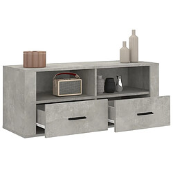 Maison Chic Meuble TV scandinave - Banc TV pour salon Gris béton 100x35x40 cm Bois d'ingénierie -MN64212 pas cher