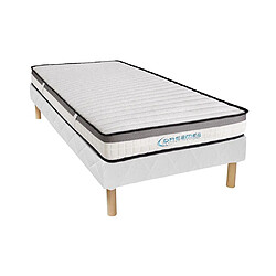 Vente-Unique Ensemble 90 x 190 cm sommier + matelas mousse mémoire de forme ép.19cm - ORTHOMEMORY de DREAMEA