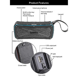 Acheter Universal Haut-parleur extérieur imperméable portable en haut-parleur Bluetooth Subwoofer Stéréo en haut-parleurs de barre sonore (bleu)