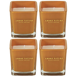 The Home Deco Factory Bougie parfumée carrée Nude 7 cm lot de 4.