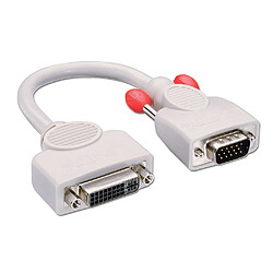 Lindy 41223 câble vidéo et adaptateur 0,2 m DVI-I VGA (D-Sub) Gris