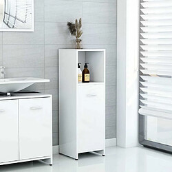 Maison Chic Armoire de salle de bain,Meuble de rangement,Meuble haut Blanc brillant 30x30x95 cm -GKD758095