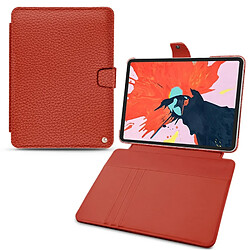 Housse cuir Apple iPad Pro 11' (2018) - Rabat portefeuille - Papaye ( Pantone #b54317 ) - NOREVE