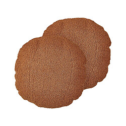 Beliani Lot de 2 coussins RUTABAGA 30 x 30 cm Unicolore Marron