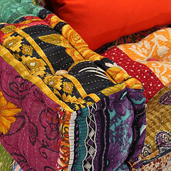 Decoshop26 Coussins de sol poufs modulaire chaise longue en tissu 2 places en tissu Patchwork DEC021231