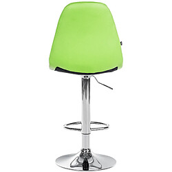 Decoshop26 Tabouret de bar x1 avec repose-pieds hauteur réglable pivotant assise en PVC vert cadre métallique chromé 10_0004824