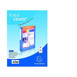 Boîte Exacompta classeur à Pression Dos 4cm Kreacover Transparent Bleu