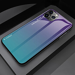 Wewoo Coque Rigide Pour iPhone 11 Pro Étui en verre de couleur dégradée violet foncé