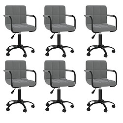 vidaXL Chaises pivotantes à manger lot de 6 gris foncé velours