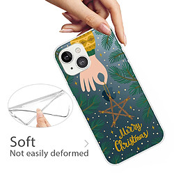 Coque en TPU antichoc, motif de Noël, antichute pour votre iPhone 14 Plus - Étoile de Noël à cinq points