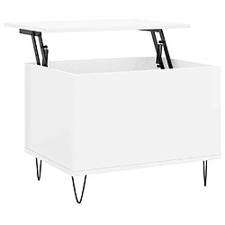 Maison Chic Tabls basse,Table Console pour salon Blanc brillant 60x44,5x45 cm Bois d'ingénierie -MN40977