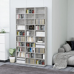 vidaXL Armoire à CD Gris béton 102x16x177,5 cm Bois d'ingénierie