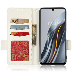 Etui en PU texture litchi, anti-chute, fermoir magnétique avec support pour votre Infinix Note 12 G96 4G X670 - blanc