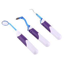 Wewoo Brosse à dents Lit-Pack 3 en 1 LED professionnelle dentaire outils dentaires Kits miroir + dent tache Eraser + Plaque Remover Set