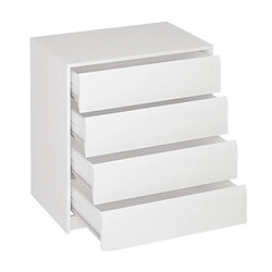 Pegane Commode Meuble de rangement coloris blanc - Longueur 70 x Hauteur 73.4 x Profondeur 45 cm