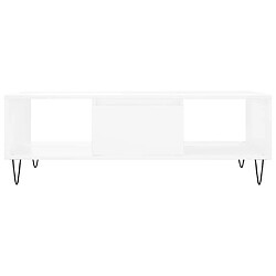 Maison Chic Table basse,Table Console Table d'appoint, Table pour salon blanc 104x60x35 cm bois d'ingénierie -MN45787 pas cher