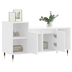 Avis vidaXL Meuble TV Blanc 100x35x55 cm Bois d'ingénierie