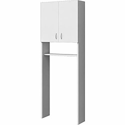 Youdoit Meuble WC blanc 64 x 21 x hauteur 177 cm