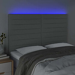 Avis Maison Chic Tête de lit scandinave à LED,meuble de chambre Gris clair 144x5x118/128 cm Tissu -MN60877