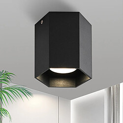 NETTLIFE Spots GU10 Plafonnier noir Spots design hexagonal Max.40W pour salon couloir - sans ampoule