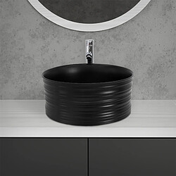 Acheter ML-Design Lavabo en Céramique Noir Mat, Ø 41 x 18 cm, Rond, Vasque à Poser sur Plan de Toilette, Lave-Mains Évier pour la Salle de Bain / WC Invités, Design Moderne, sans Matériel de Montage