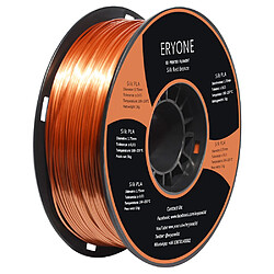 None Filament PLA soie ERYONE pour imprimante 3D 1 kg (2,2 lbs)/bobine - Rouge Cuivre