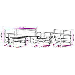 vidaXL Salon de jardin 7 pcs Gris Bois de pin massif pas cher