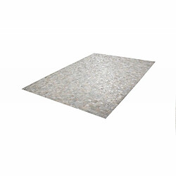 Acheter Paris Prix Tapis Patchwork en Cuir Rocket Gris & Argent 80 x 150 cm