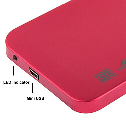 Wewoo Boîtier disque dur rouge externe SATA HDD 2,5 pouces, taille: 126 mm x 75 mm x 13 mm