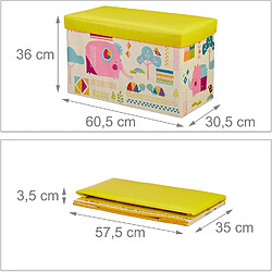 Helloshop26 Tabouret coffre boîte jouet pouf rangement enfant jaune 13_0002763_2