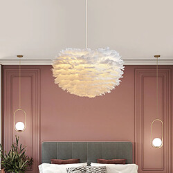 Avis Stoex Lustre D'Intérieur Moderne Ø30CM Lampe À Suspension Romantique Nordique Suspension Luminaire en Plumes Blanches Pures E27