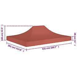 vidaXL Toit de tente de réception 4,5x3 m Terre cuite 270 g/m² pas cher