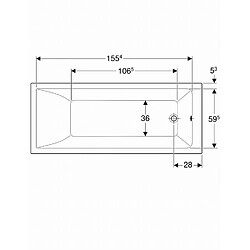 Acheter Baignoire rectangulaire GEBERIT Renova - Avec pieds - 170 x 70 cm - 554.314.01.1
