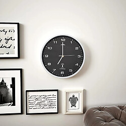 Decoshop26 Horloge murale radioguidée avec mouvement à quartz 31 cm Noir DEC022251