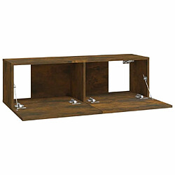 Maison Chic Ensemble de meubles TV 8 pcs | Banc TV Moderne pour salon | Meuble de Rangement - Chêne fumé Bois d'ingénierie -MN83338 pas cher