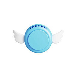 Avis (Bleu) Ventilateur Suspendu Au Cou Silencieux Portable Usb Joli Design En Forme De Dessin Animé Pour Enfants