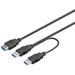 Wentronic GOOBAY USB 3.0, 0.3 m câble USB 0,3 m USB A 2 x USB A Mâle Femelle Noir - Câbles USB (0.3 m, 0,3 m, USB A, 2 x USB A, 3.0 (3.1 Gen 1), Mâle/Femelle, Noir)