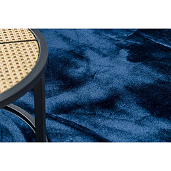 RUGSX Tapis VISCO cercle bleu foncé 10 peluche, IMITATION FOURRURE DE LAPIN cercle 120 cm pas cher