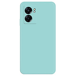 Coque en TPU antichocs, caoutchouté avec bord droit de la doublure pour votre Oppo A57 (2022) 5G/A77 5G - cyan