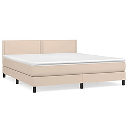 vidaXL Sommier à lattes de lit avec matelas Cappuccino 160x200 cm