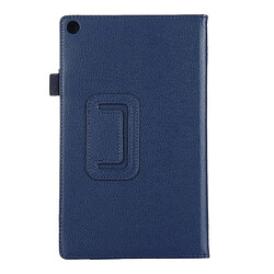 Avis Wewoo Housse Étui bleu foncé pour Amazon Kindle Fire HD8 2017 Litchi Texture à rabat horizontal en cuir avec support