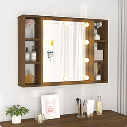 Avis vidaXL Armoire à miroir avec LED Chêne marron 76x15x55 cm