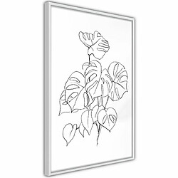 Paris Prix Affiche Murale Encadrée Bouquet of Leaves 20 x 30 cm Blanc