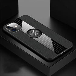 Wewoo Coque Souple Pour iPhone 11 XINLI Stitching Cloth Etui de protection antichoc TPU avec support d'anneau Noir