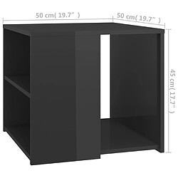 vidaXL Table d'appoint gris brillant 50x50x45 cm bois d'ingénierie pas cher