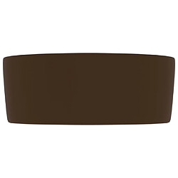 Avis vidaXL Lavabo rond de luxe Marron foncé mat 40x15 cm Céramique