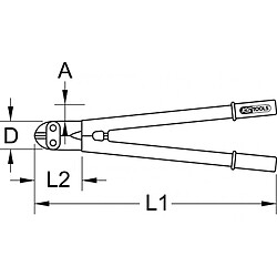 KS TOOLS 118.0230 Coupe-boulons à bras forgés L.750mm 30''