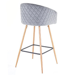 Avis Mendler 2x tabouret de bar HWC-D72, chaise bar/comptoir, avec dossier, tissu ~ velours, gris